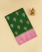 SC2967 - TUSSAR WITH MEENA BUTTA OVER BODY AND CONTRAST BORDER